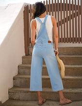 LUVAMIA Women Sleeveless Adjustable Strap One Piece Casual Denim Harem Overall