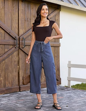 luvamia FleXclusive Barrel Jeans for Women Trendy Wide Leg High Rise Baggy Pull On Elastic Waist Button Fly Drawstring Denim Pants