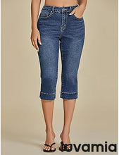 LUVAMIA Women Skinny Capri High Rise Denim Stretch Cropped Jeans