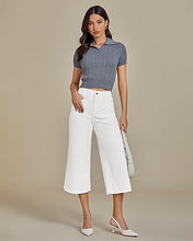 LUVAMIA Women's Comfy Denim High Waist Vintage Wide Leg Capri Jeans