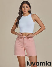 Luvamia Women's Casual Denim Walkshorts Summer Straight