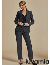 LUVAMIA Women's Blazer Set Business Casual Full Fit Blazer Jackets and Straight Pant Suits with Pockets