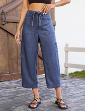 luvamia FleXclusive Barrel Jeans for Women Trendy Wide Leg High Rise Baggy Pull On Elastic Waist Button Fly Drawstring Denim Pants