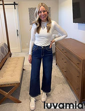 LUVAMIA Women's 5-Pocket Denim High Waist Retro Wide Leg Jean Styles