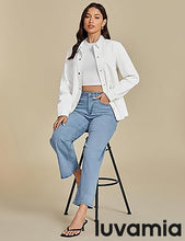LUVAMIA Women's Relaxed Fit  Denim Slim Regular Pocket Jean Jacket Coat