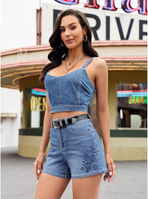luvamia FleXclusive Jean Shorts for Women High Waisted Eyelet Embroidered Mid Thigh Wide Leg Stretchy Denim Shorts Summer Jorts