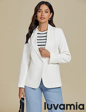 LUVAMIA Women's Classic Button Blazer Single Jacket Coat Long Sleeve