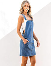 luvamia Women's Casual Straps Denim Overall Pinafore Dress with Pocket