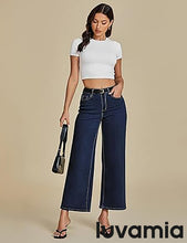 LUVAMIA Women's 5-Pocket Denim High Waist Retro Wide Leg Jean Styles