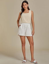 2025 Women's Relaxed Lightweight Shorts with Elastic Waistband and Front Button