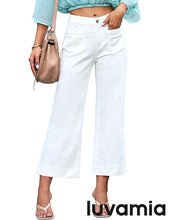 luvamia Wide Leg Jeans for Women Trendy High Waisted Flare Jeans Cropped Denim Pants Stretchy Baggy with Patch Pockets