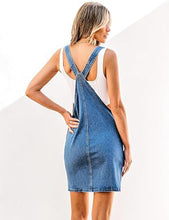luvamia Women's Casual Straps Denim Overall Pinafore Dress with Pocket