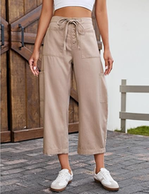 luvamia FleXclusive Barrel Jeans for Women Trendy Wide Leg High Rise Baggy Pull On Elastic Waist Button Fly Drawstring Denim Pants