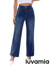 LUVAMIA Women's Wide-leg Jeans High Waist Fashion Jeans Trousers Jeans Versatile Commuter Style