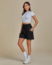LUVAMIA Women's Wide Leg Lounge Shorts Elastic Waist Drawstring Sport Brief Casual Comfy Cozy Shorts