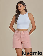 Luvamia Women's Casual Denim Walkshorts Summer Straight