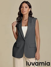 luvamia Women's sleeveless business style lapel vest jacket