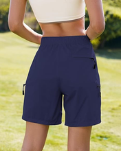 luvamia Hiking Shorts for Women Cargo Pull On Elastic Waist Lightweight Quick Dry Summer Sport Golf 7 Inch Inseam Shorts