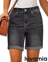 2025 Women's Casual Denim High Waist Pants Shorts Straight Leg Stretch Jeans