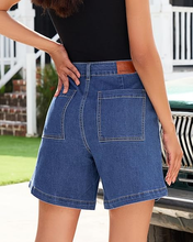 luvamia FleXclusive Jean Shorts for Women High Waisted Wide Leg Cinch Waist Stretchy Denim Mid Thigh Shorts Casual Summer Jorts