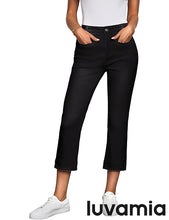 luvamia Capri Jeans for Women High Waisted Slim Straight Stretchy Denim Capris Pants Welt Pockets Casual Cropped Jeans