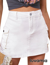 luvamia 2023 Cargo Shorts for Women Casual Summer Skorts Skirts High Waisted Mini Short Skort with Pockets Y2K
