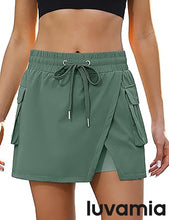 LUVAMIA Women's Active Breathable High Waisted Regular Relaxed Fit Shorts Skort.