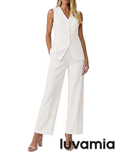 luvamia Two Piece Sets for Women Vest Pantsuits Set Dressy Business Casual Outfits