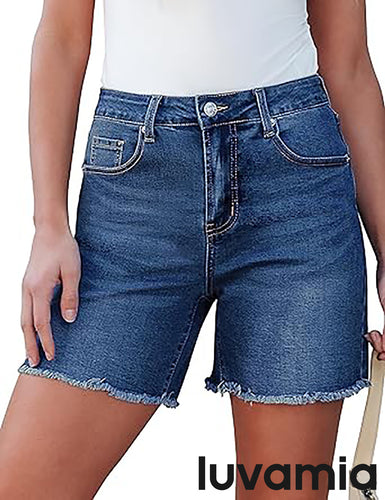 Luvamia Women's Casual Denim Walkshorts Summer Straight