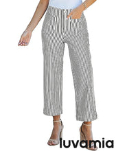 luvamia Stripe High Waist Wide Leg Jeans for Women