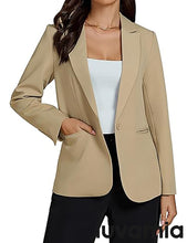 LUVAMIA Women's Classic Button Blazer Single Jacket Coat Long Sleeve