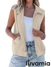 Women's Lapel Sleeveless Business Casual Moderate Cardigan With Pocket