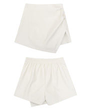 luvamia Shorts for Women Faux Leather Skorts High Waisted PU Leather Shorts Elastic Waist Ruched Wrap Skorts Skirts