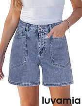 luvamia FleXclusive Jean Shorts Womens High Waisted Trendy Stretchy Denim Shorts Casual Summer Jorts with Pockets Concert Outfits