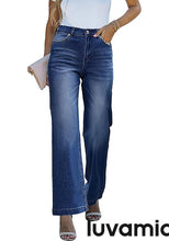 luvamia Wide Leg Jeans for Women High Waisted Baggy 90S Jeans Distressed Stretchy Denim Pants Trendy Stretch Jeans for Women Wide Leg Pants for Women Mom Jeans for Women