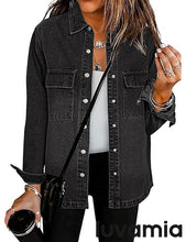 luvamia 2025 Jean Jackets for Women Fashion Oversized Button Down Denim Jacket Western Fall Shacket Jacket with Pockets