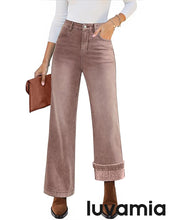 luvamia Flare Jeans for Women Thin Fleece Lined High Waisted Wide Leg Trendy Fall Stretchy Denim Pants Trouser Jeans