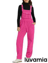 Women's No Stretch Adjustable Fleece Overalls Casual Jumpsuits With Pockets