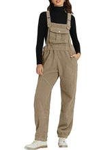 Women's No Stretch Adjustable Fleece Overalls Casual Jumpsuits With Pockets