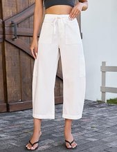 luvamia FleXclusive Barrel Jeans for Women Trendy Wide Leg High Rise Baggy Pull On Elastic Waist Button Fly Drawstring Denim Pants