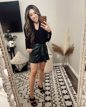 luvamia Faux Leather Shorts for Women High Waist Wide Leg Stretchy Waist Shorts with Pockets Belt Short PU Leather