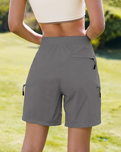 luvamia Hiking Shorts for Women Cargo Pull On Elastic Waist Lightweight Quick Dry Summer Sport Golf 7 Inch Inseam Shorts