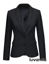 luvamia Women's Long Sleeve Formal Notch Lapel Button Down Blazer Pockets Jacket