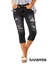 luvamia Womens Capri Jeans for Women High Waisted Skinny Ripped Jean Denim Pants