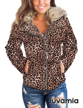 luvamia Women Casual Warm Winter Faux Fur Quilted Parka Lapel Zip Jacket Puffer Coat