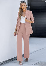 luvamia 2 Piece Outfits for Women Dressy Blazer Jackets High Waisted Straight Leg Pants Suits Set Business Casual Office