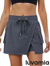 LUVAMIA Women's Active Breathable High Waisted Regular Relaxed Fit Shorts Skort.