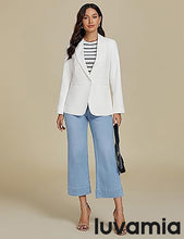 LUVAMIA Women's Classic Button Blazer Single Jacket Coat Long Sleeve