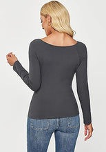 LUVAMIA Fitted Long Sleeve Slim Women Y2K Shirts Raglan Mega Stretch Top Blouses