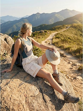 luvamia Hiking Shorts for Women High Waisted Pull On Cargo Casual Golf Water Resistant 7 Inch Inseam Mid Thigh Shorts